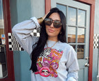 Pink Halloween Collage Graphic Sweatshirt