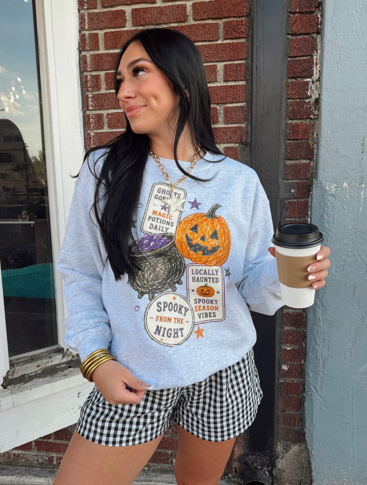 Spooky Season Collage Graphic Sweatshirt